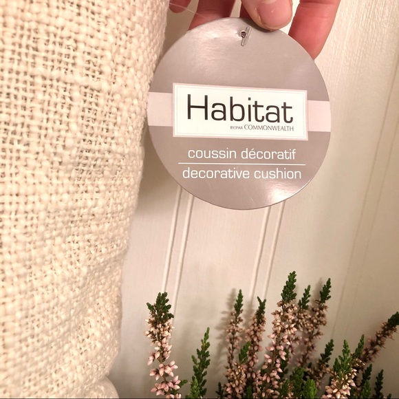 Soft Tan Textured Throw Pillow neutral accent pillow - Picture 4 of 10